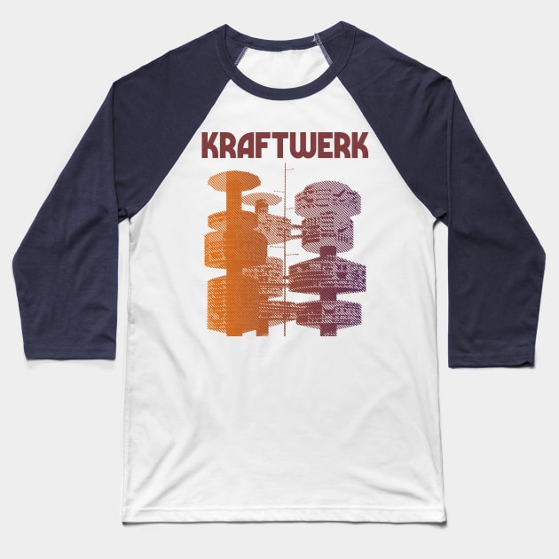 Kraftwerk Retro 80s Styled Tribute Fanart Design Baseball T-Shirt by DankFutura